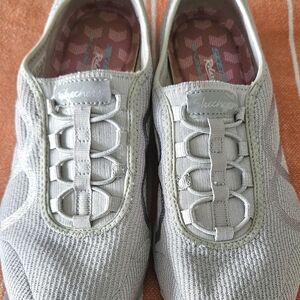 Skechers Women's Silver Slip-On Sneakers